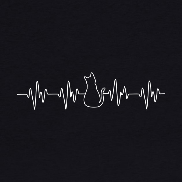 Cute Cat Heartbeat - Simple Cool and Trendy Cat Lover by solo4design